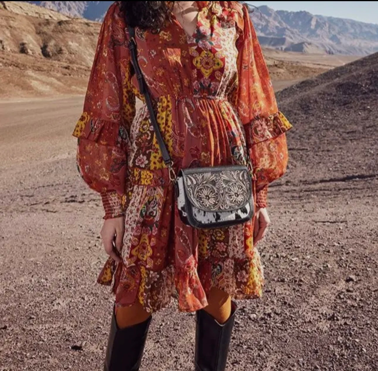 Tooled Leather Crossbody