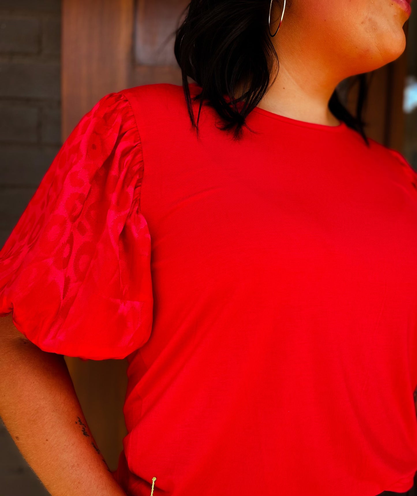 Leopard Sleeve Top