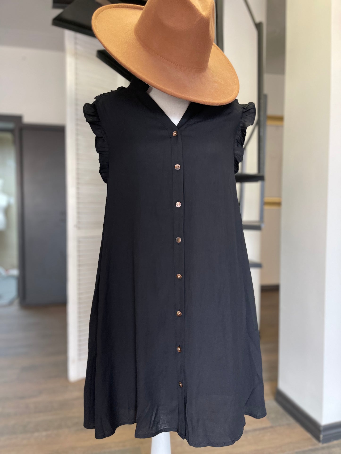 V-neck Button Down Mini