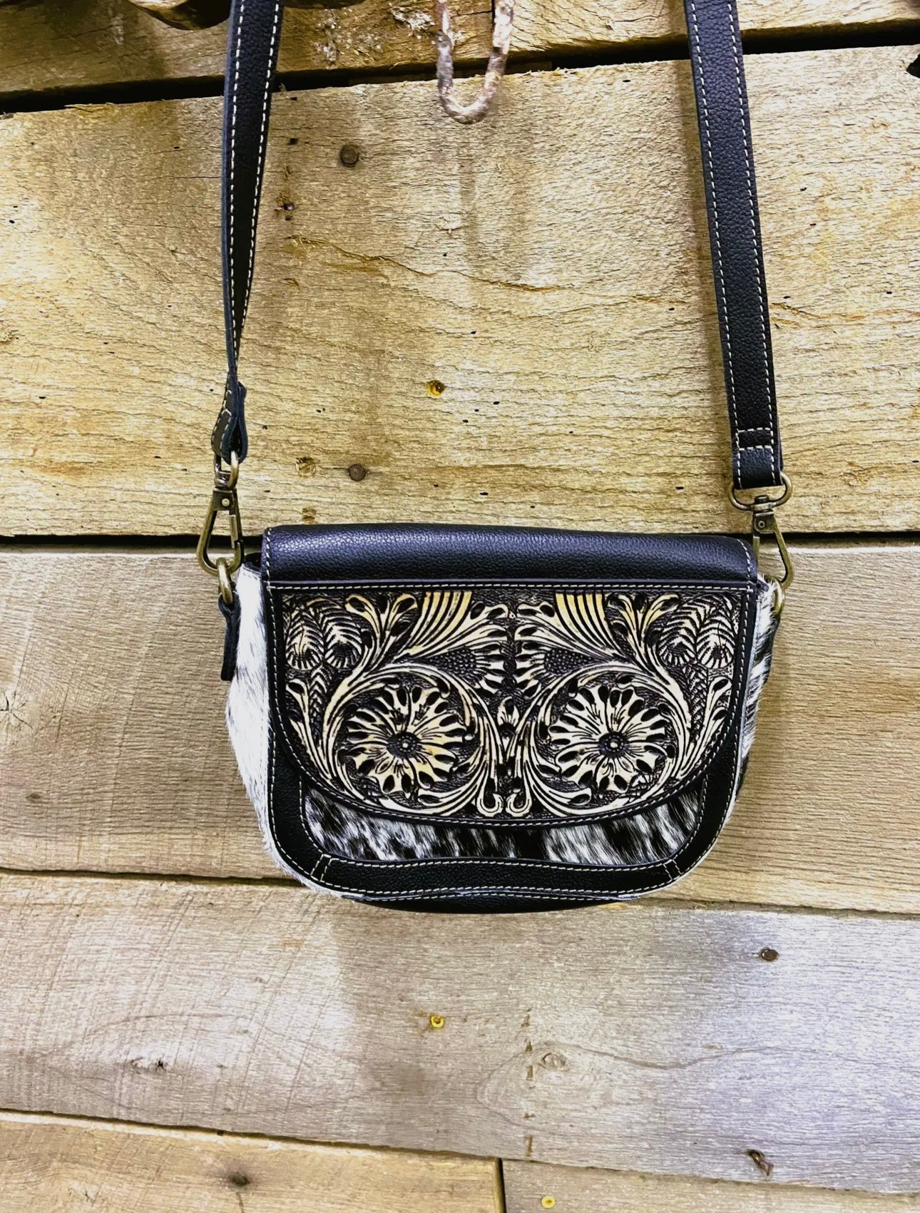 Tooled Leather Crossbody