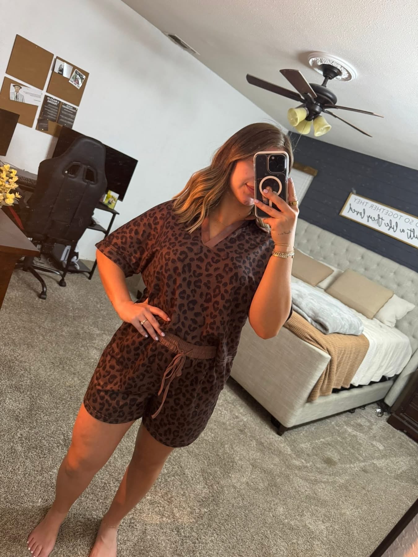 Chic Cheetah Print Shirt set