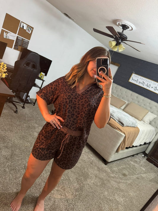Chic Cheetah Print Shirt set