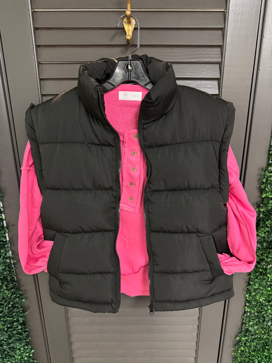 Back in Black Puffer Vest