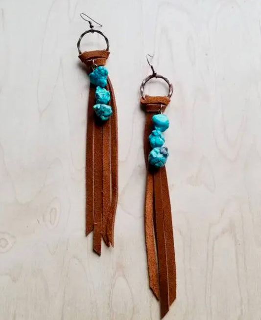 Leather Fringe Earrings