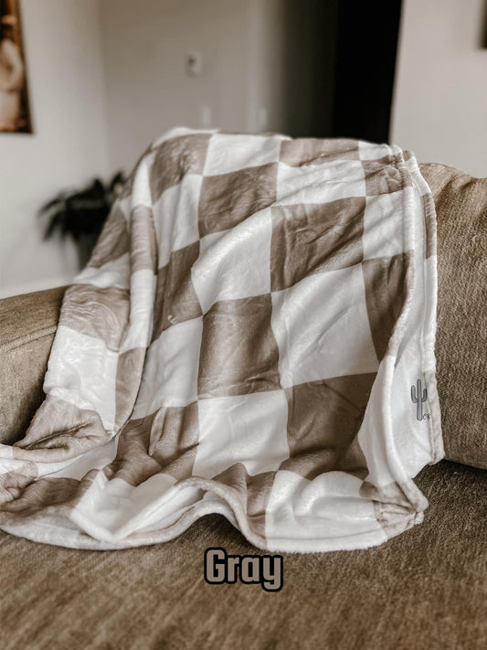 Checkered Plush Blanket