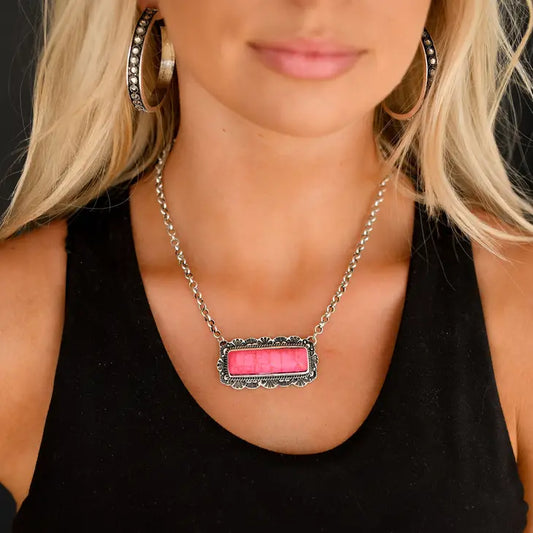 Pink Bar Necklace